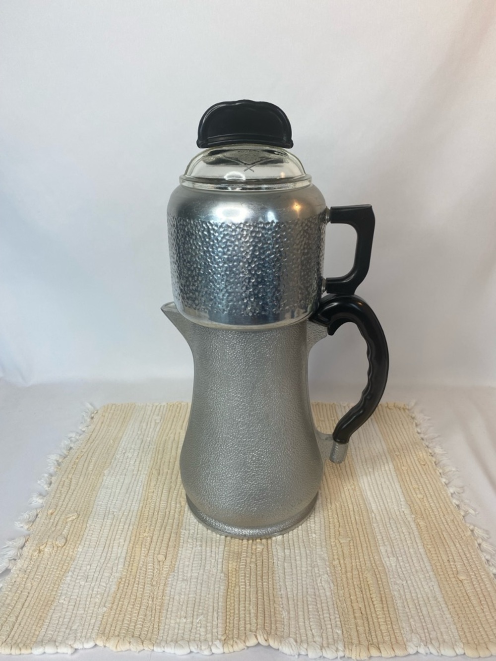 VTG GUARDIAN SERVICE 8c COFFEE PERCOLATOR POT STOVETOP DRIP GLASS 40's ALUMINUM